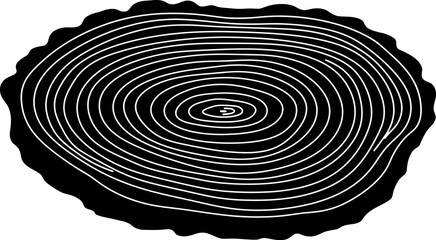 Fototapeta premium Tree rings wood texture growth rings tree stump cross section annual rings black and white vector art editable stock vector illustration