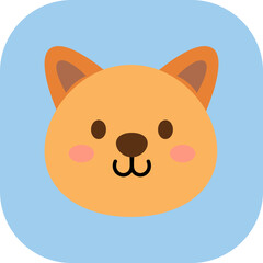 Cute Orange Cat Face Icon