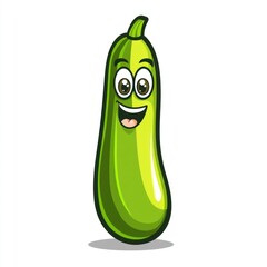 Cartoon zucchini with a happy face