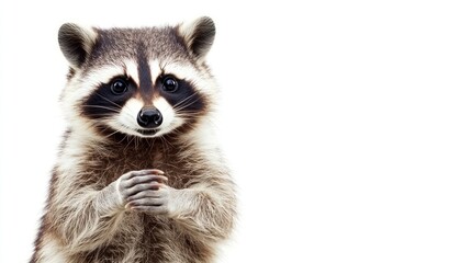 Obraz premium Raccoon portrait against white background