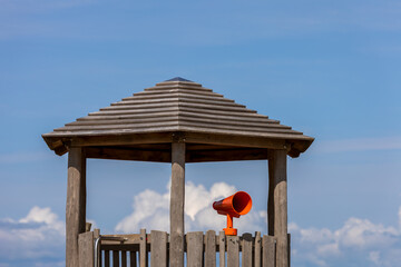 Wooden Dutch Playground Tower with Orange Telescope