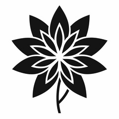 black and white flower vector