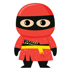 Obraz premium Ninja vector illustration isolated on transparent background