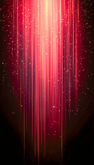 Vibrant pink and red light streaks with sparkling particles against dark background
