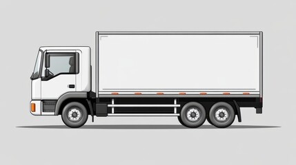 Vehicle clipart on white background Concept a delivery truck, practical and functional, bright, clear lighting, organized
