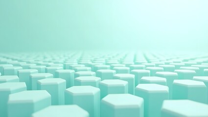 Obraz premium Abstract background with pastel green hexagonal columns