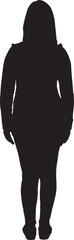 vector; silhouette of a back view of a women standing