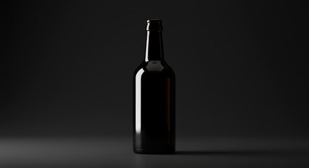 Dark glass bottle on dark background