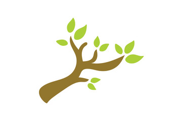 Obraz premium Tree branch vector illustration on white background.
