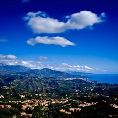 Obraz premium Panoramic view of Mediterranean hills