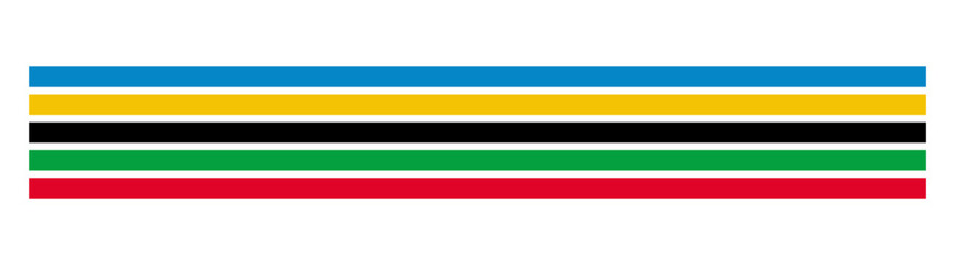 Olympic games straight lines. Straight multi-colored lines. five olympic color lines - stock vector