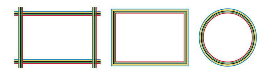 Frame with multi-colored lines. Olympic games empty frame with olympics multi colours