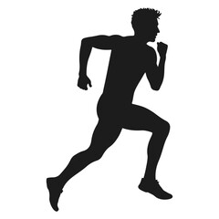 Running man black logo silhouette vector