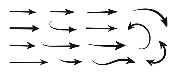 Arrow set. Collection of hand drawn arrows.