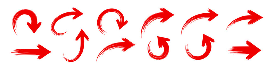 Arrow set. Collection of hand drawn grunge arrows.