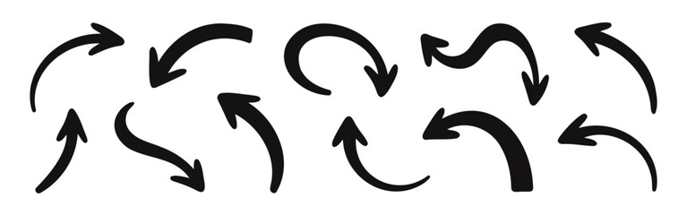 Arrow set. Collection of hand drawn arrows.