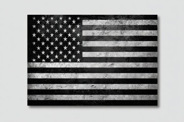 Distressed black and white american flag image