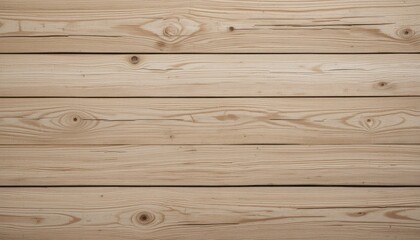 Fototapeta premium Natural Light Highlights the Texture of Smooth Wooden Planks Arranged Horizontally on a Clean Surface