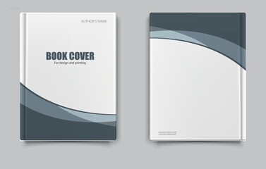 Book cover with grey waves. Editable file