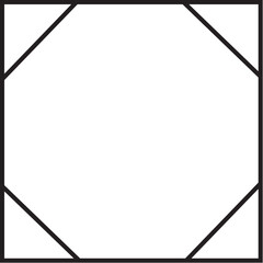 Geometric Octagon Frame Icon – Minimal Line Art Square Border