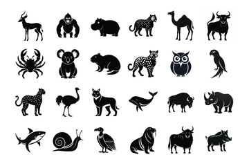 Animals silhouette set