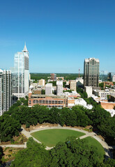 Aerial view of Moore Square Park in downtown Raleigh North Carolina