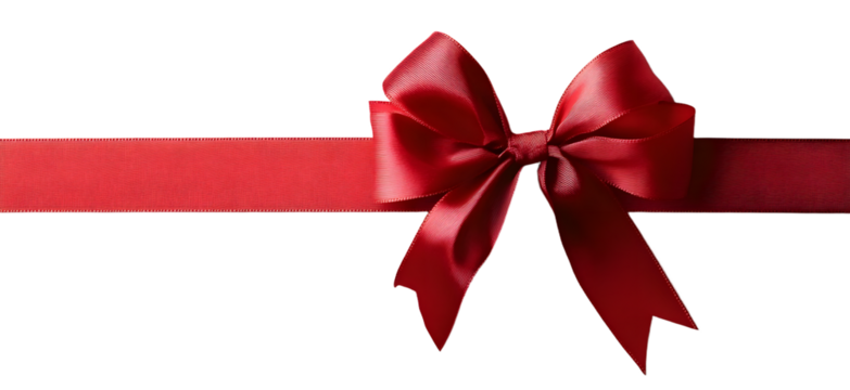Elegant red bow on white gift box for special occasions and celebrations