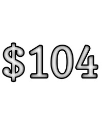 dollar sign on white background $104