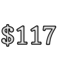 dollar sign on white background $117