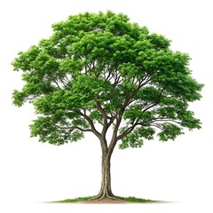 Fototapeta premium Lush green tree isolated on white background