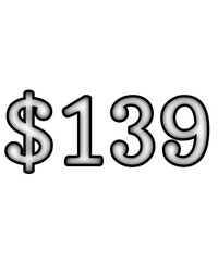 dollar sign on white background $139