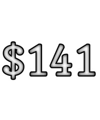 dollar sign on white background $141