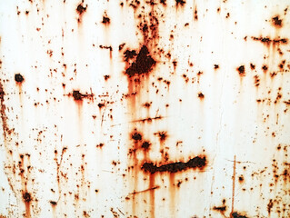 Corrosion with traces of rust on white metal sheet