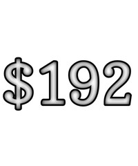 dollar sign on white background $192