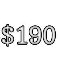 dollar sign on white background $190