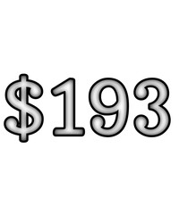 dollar sign on white background $193