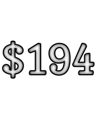 dollar sign on white background $194
