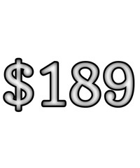 dollar sign on white background $189