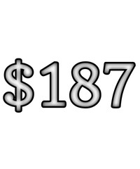 dollar sign on white background $187
