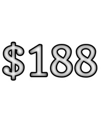 dollar sign on white background $188