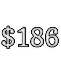 dollar sign on white background $186