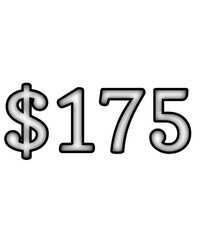 dollar sign on white background $175