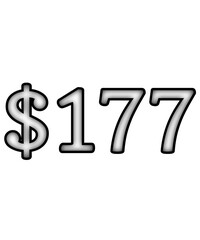 dollar sign on white background $177