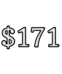 dollar sign on white background $171