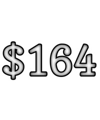 dollar sign on white background $164