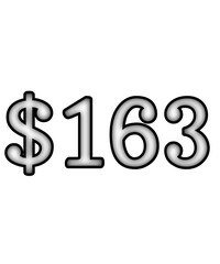 dollar sign on white background $163