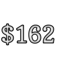 dollar sign on white background $162