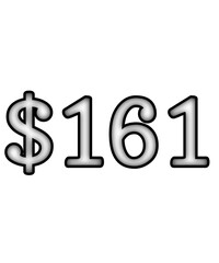 dollar sign on white background $161