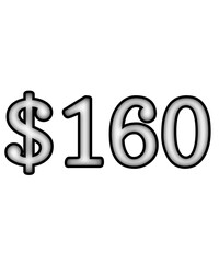 dollar sign on white background $160