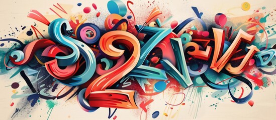 Vibrant, Abstract Design with Numbers